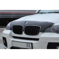 Дефлектор капота BMW X5, 07-13/X6 2007, короткий, темный