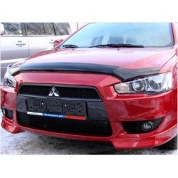 Дефлектор капота MITSUBISHI LANCER 07> длинный, темный