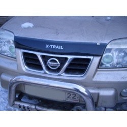 Дефлектор капота NISSAN X-Treil 01-06 темный (Logo)