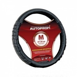 Оплетка на руль AUTOPROFI AP-470 (черный) кожа M