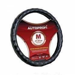 Оплетка на руль AUTOPROFI AP-765 (черный) кожа M