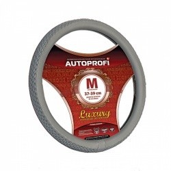 Оплетка на руль AUTOPROFI AP-810 (серый) кожа M