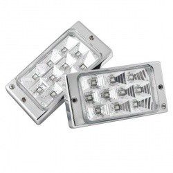 Фары противотуманные ВАЗ 2110 DLAA PL-519DLE W, 10 SMD, H3, 175x80мм, хром (39511)