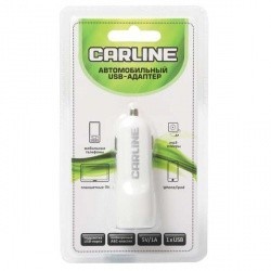 Адаптер CARLINE 1xUSB 1A  в прикуриватель 12/24В белый