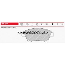 FERODO колодки тормозные П RENAULT Megane II, Scenic II 1.4-2.0 03- (BOSCH)