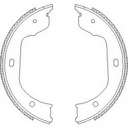 REMSA колодки ручного тормоза (185x30) VW Touareg 03-10, T5 03-08; BMW 5/6/7/X3/X5 (E60/E61/E63/E64/