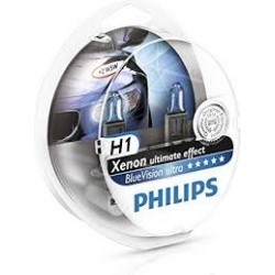 PHILIPS лампочка H1 (55) P14.5s BLUE VISION ULTRA 4000K (2шт)