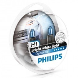 PHILIPS лампочка H1 (55) P14.5s CRISTAL VISION 4300K 12V (2 шт)