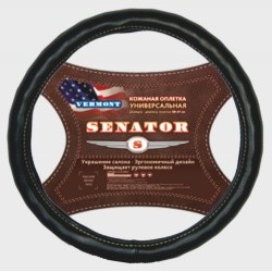 Оплетка на руль SENATOR Vermont M(38см) черн.