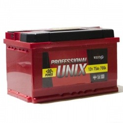 Аккумулятор 75 Ач UNIX Professional низкий обратный