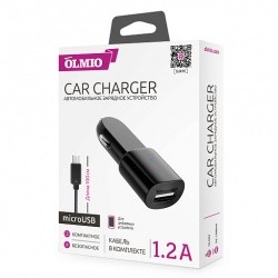 АЗУ USB 1.2A +microUSB кабель, OLMIO