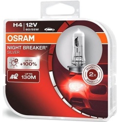 OSRAM лампочка H4 12V 60/55W P43t NIGHT BREAKER SILVER